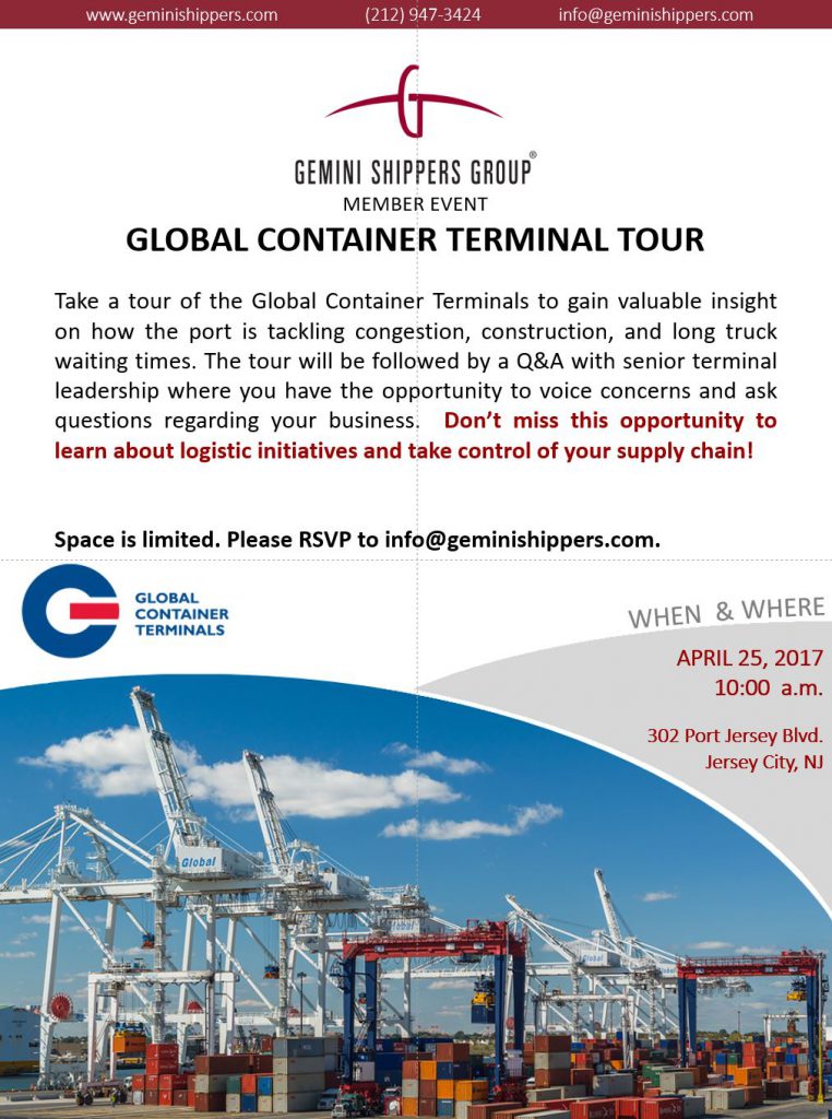 Gemini Shippers Group Member Tour at Global Terminal Gemini Shippers